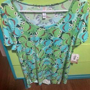 NWT Large LulaRoe Kermit the Frog cruise Shirt, Casual, Fun, Unique, Muppet